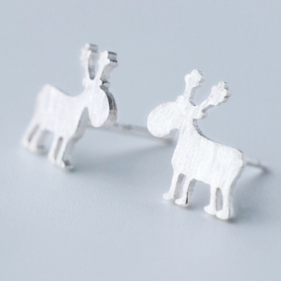 Mini Moose Sterling Silver(925) Post Earrings - Picture 2 of 4